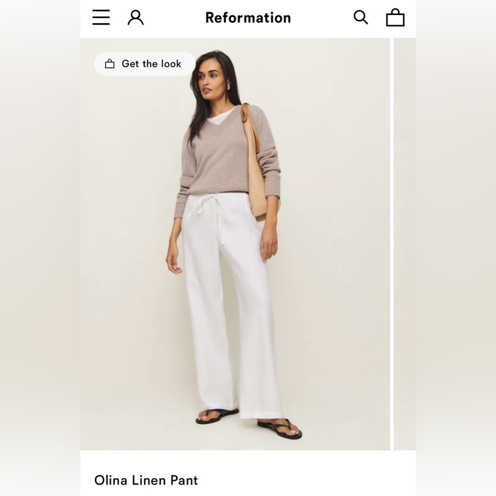 Like NEW Reformation Olina Linen Pants
